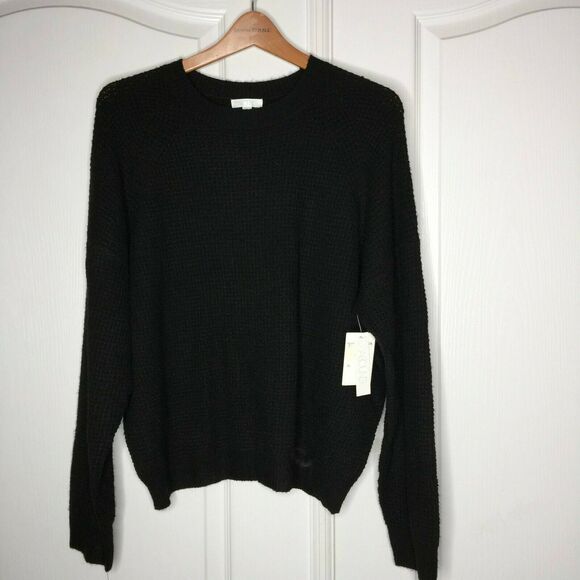 Abound Thermal Pullover Sweater Long Sleeve Rib Cuff Crew Neck Black Size XL NWT - Picture 3 of 6